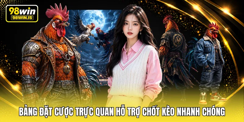 Bảng đặt cược trực quan hỗ trợ chốt kèo nhanh chóng